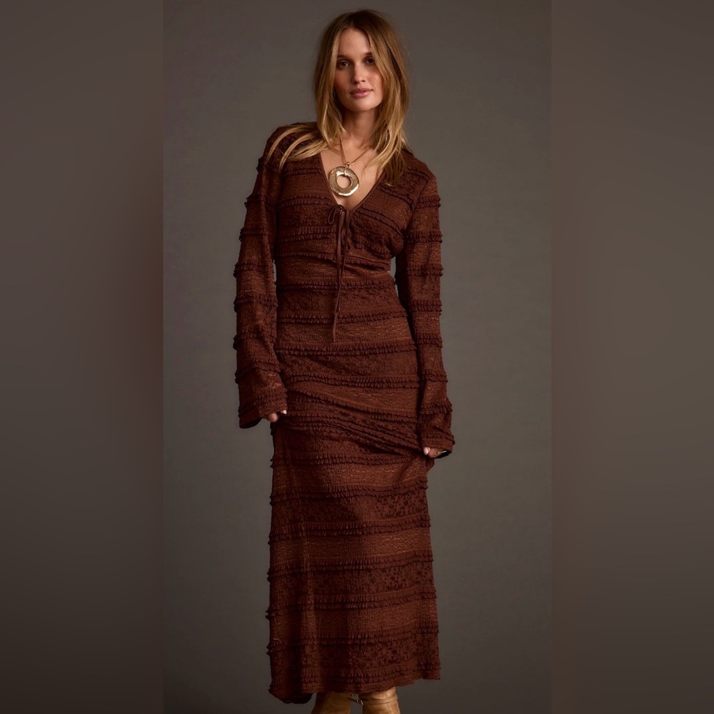 12th Tribe Melrose Espresso Maxi Dress